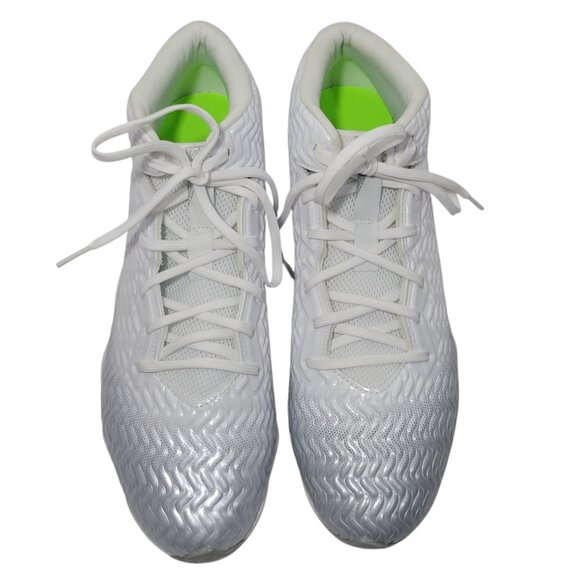 Under Armour Spotlight‎ Pro Football Cleats Men Sz 12.5 White Silver 3028207-100 main image 13
